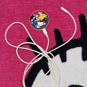 Sanrio White Magnetic Charger Cable with Colorful Character Puck